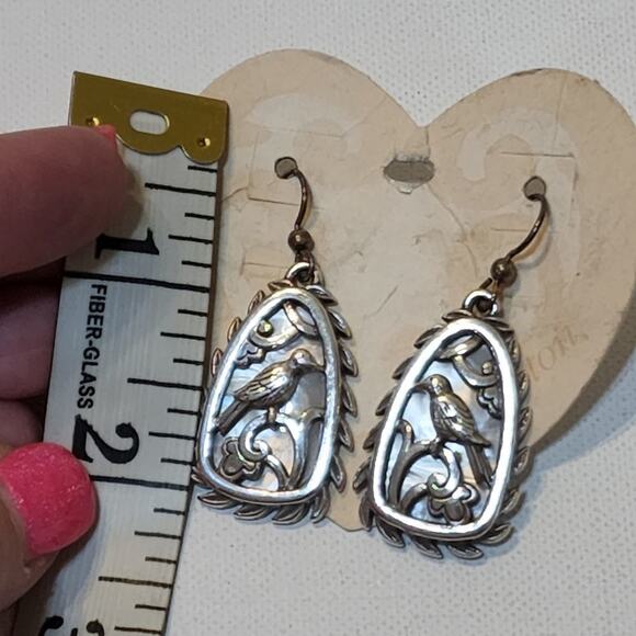 Brighton bird mop Mother Of Pearl‎ drop dangle earrings - Picture 3 of 3